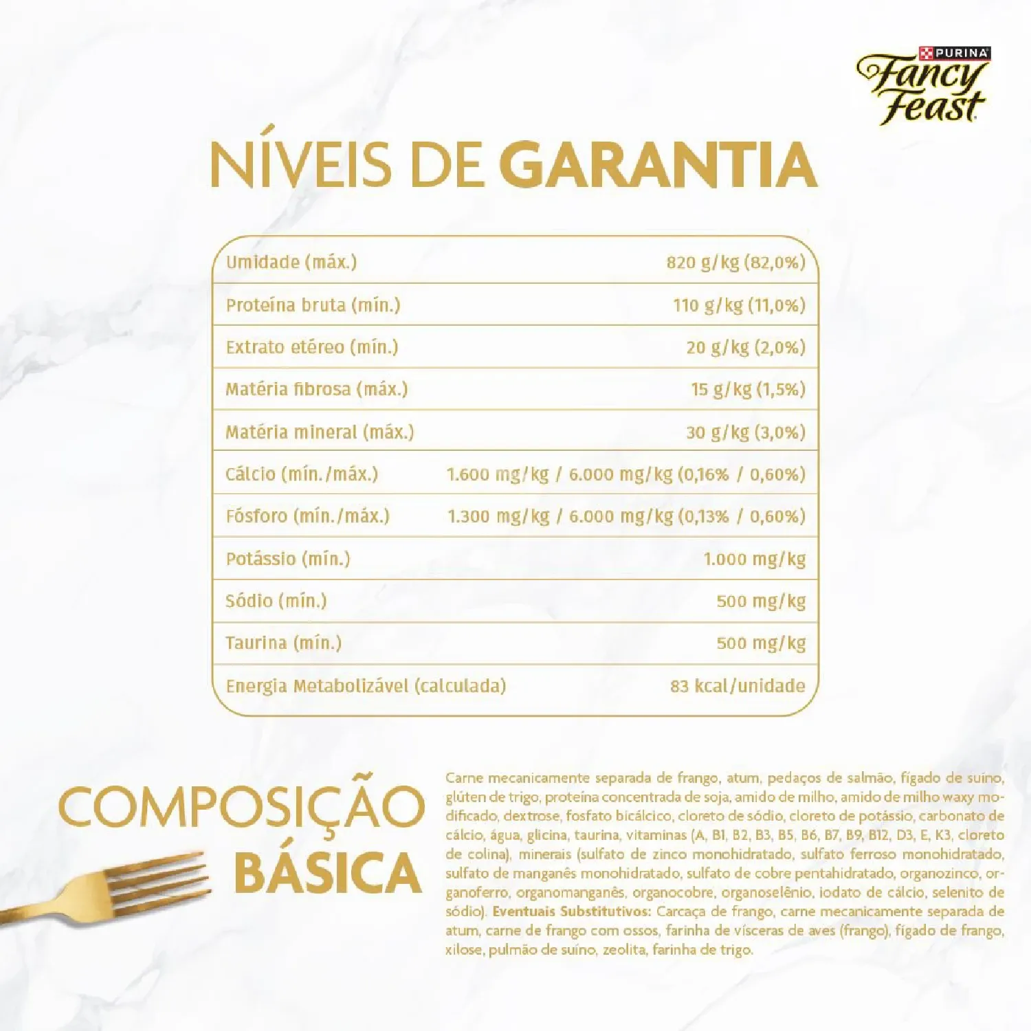 Racao Umida Fancy Feast Casserole Atum niveis de garantia-08
